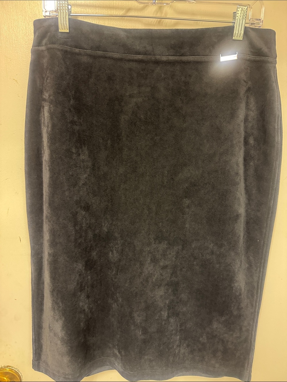 Calvin Klein Black Velvet Pencil Skirt